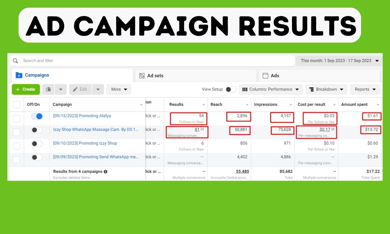 Multi-Campaign Results screenshot